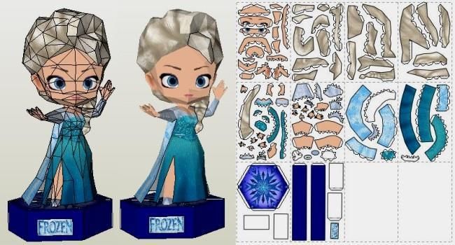 elsa paper doll drawing